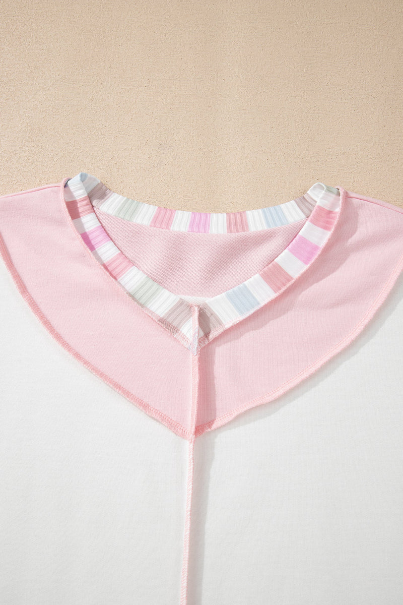 Promise Color Block Loose Long Sleeve Top