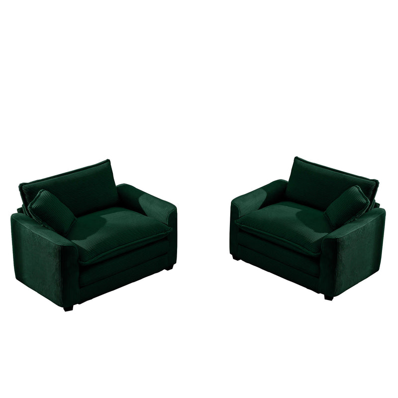 Modern Classic Fabric Single Chair Deep Seat Sofa With Pillow