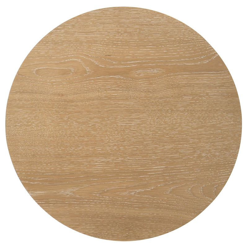 Ottowa Round Wood Side End Table with Shelf Light Oak