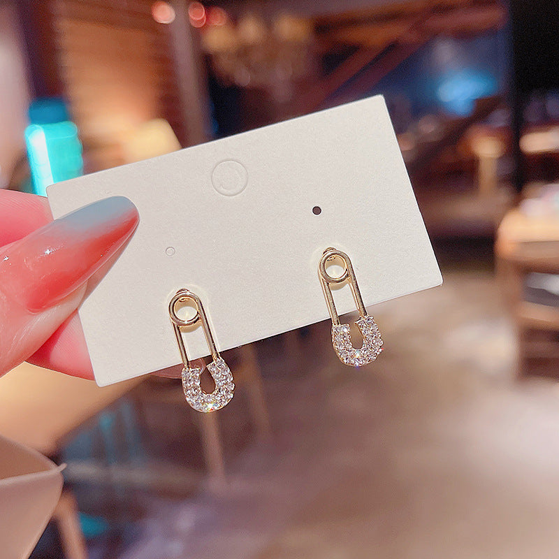 Fashion Rhinestone Pin Earrings