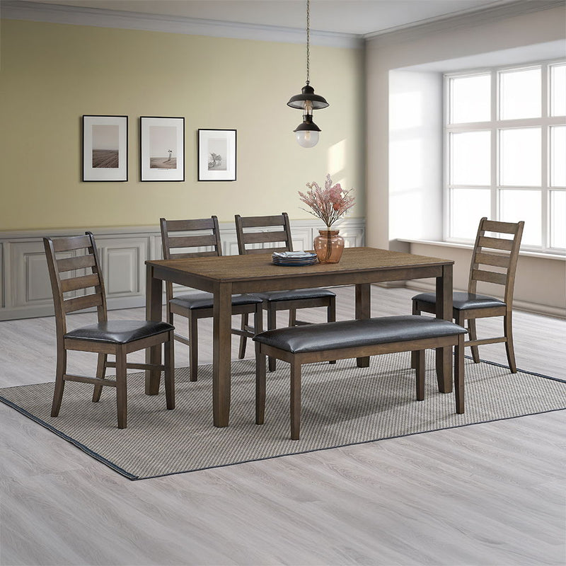 Damica - Side Chair (Set of 2) - Brown Synthetic Leather & Walnut