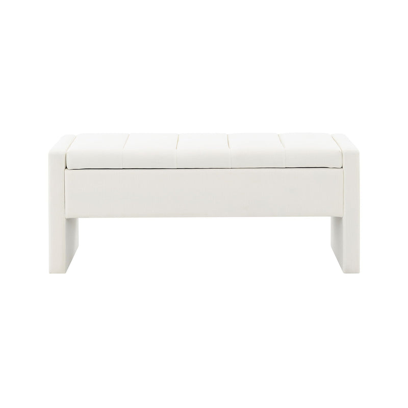Modern Upholstered Large Bed End Bench With Storage