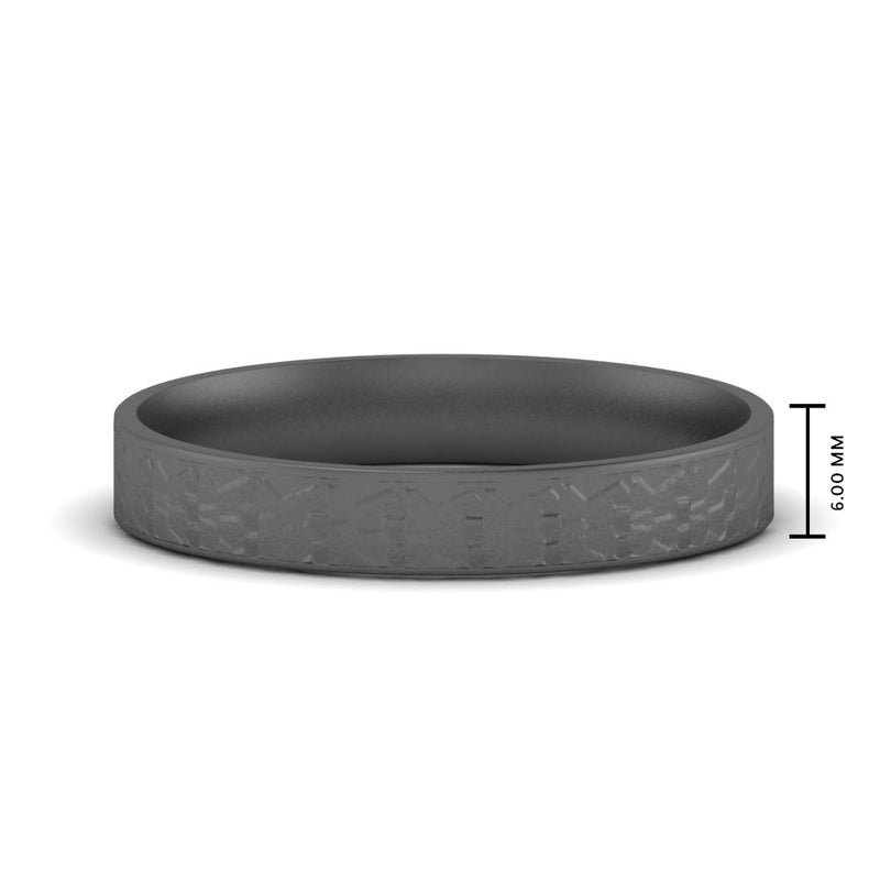 Unique Rock Textured Mens Wedding Band