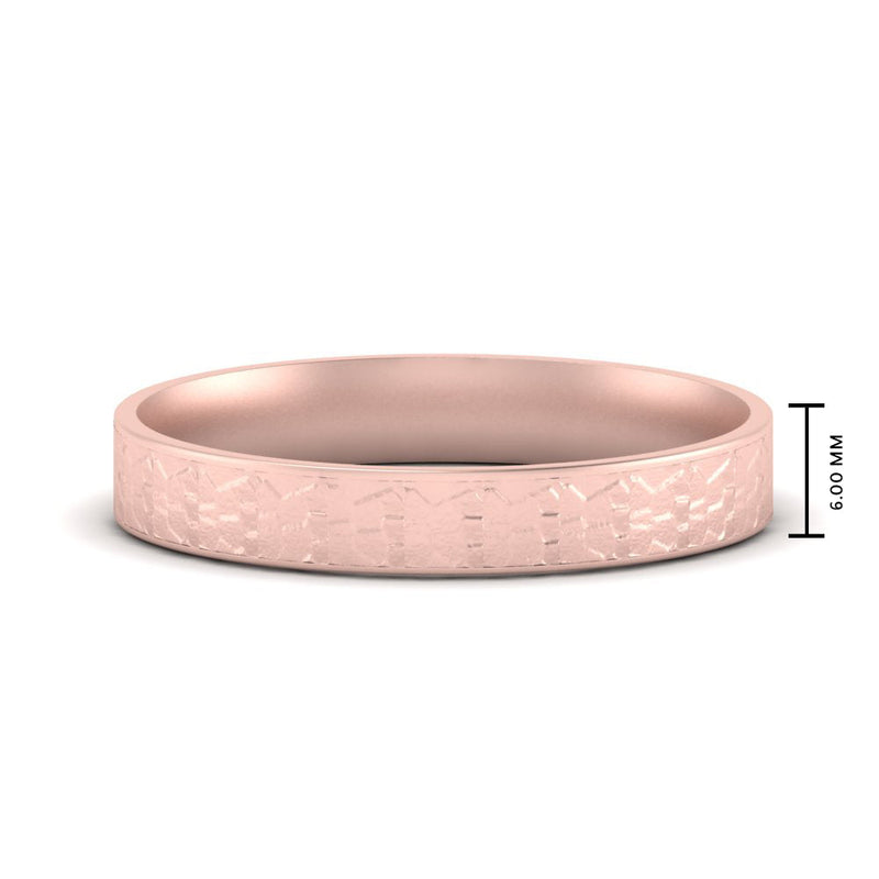 Unique Rock Textured Mens Wedding Band
