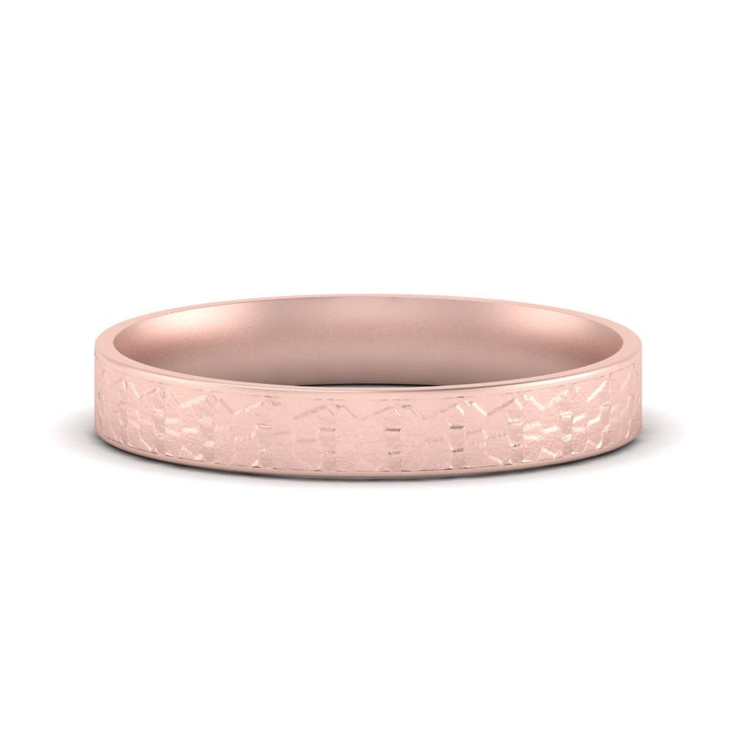Unique Rock Textured Mens Wedding Band
