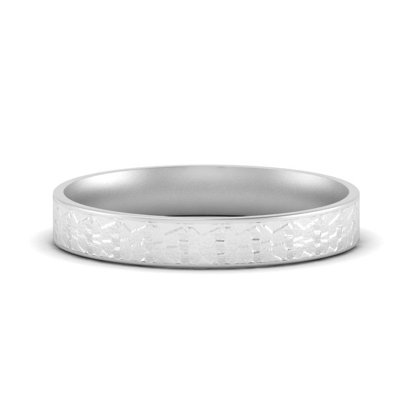 Unique Rock Textured Mens Wedding Band