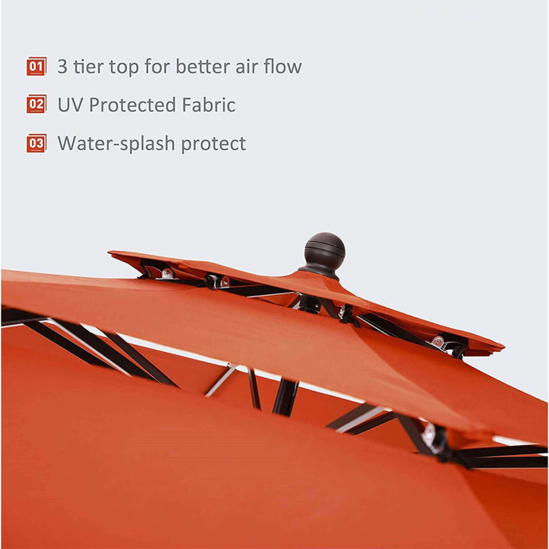 Alora 6-Piece Outdoor Patio Bar Set Dining Table With Umbrella & Swivel Bar Stools (SAK53218)