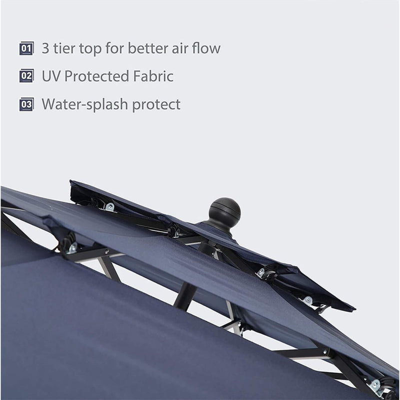 Alora 6-Piece Outdoor Patio Bar Set Dining Table With Umbrella & Swivel Bar Stools (SAK53218)