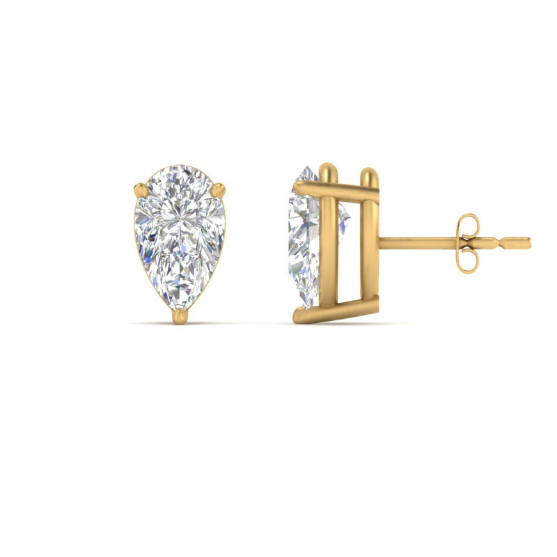 Three-Prong Pear Diamond Solitaire Stud Earrings (1.00ct - 10.00ct)