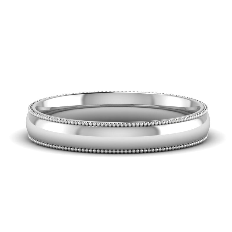 4 mm Comfort Fit Wedding Band Milgrain Edge