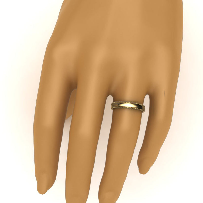 Comfort Fit Wedding Band Milgrain Edge