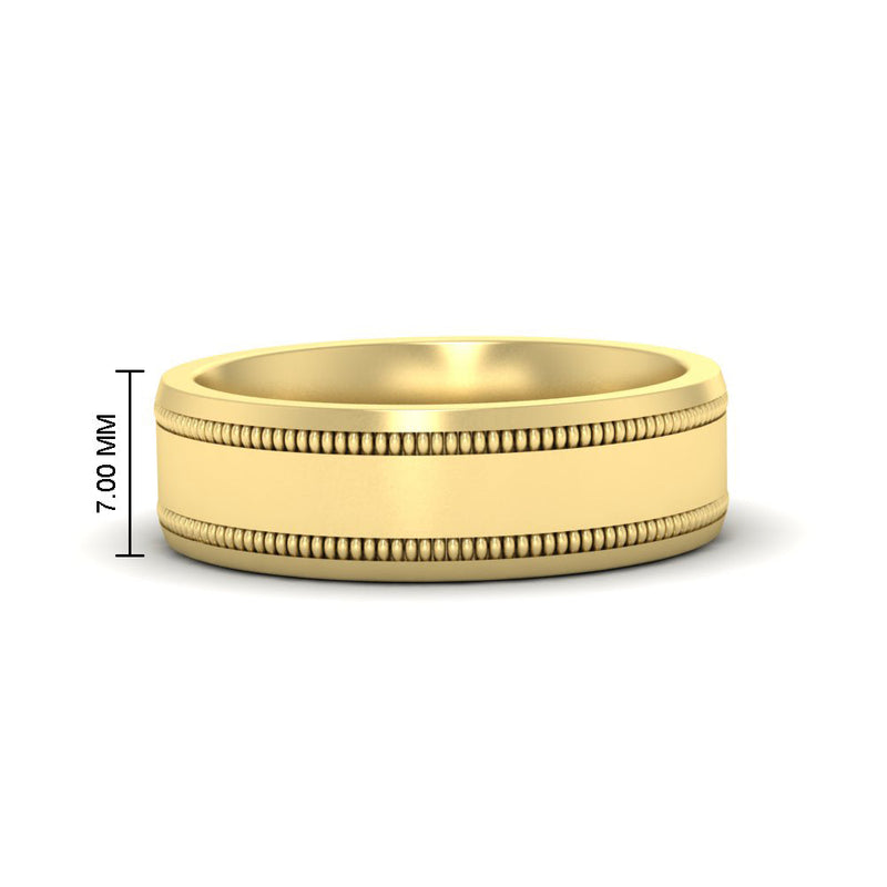 5 mm Mens Band Double Milgrain