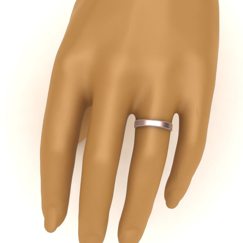 Flat Milgrain Mens Wedding Band