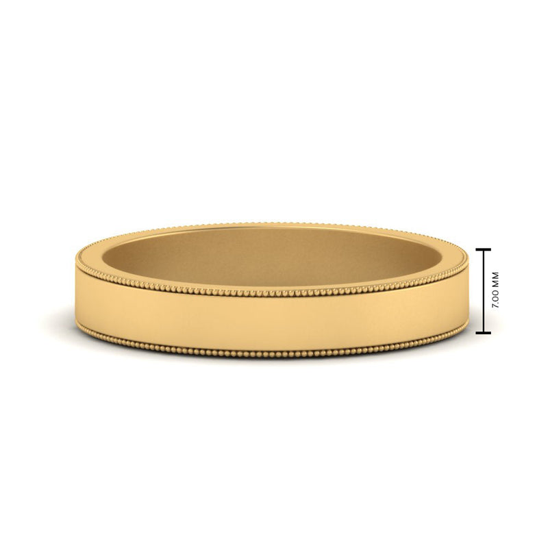 Flat Milgrain Mens Wedding Band