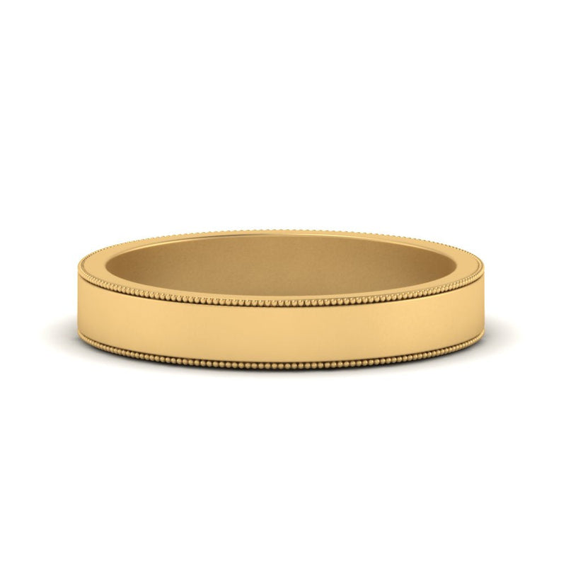 Flat Milgrain Mens Wedding Band