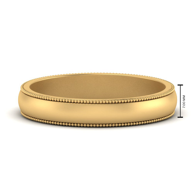 Milgrain Matte Finish Mens Band