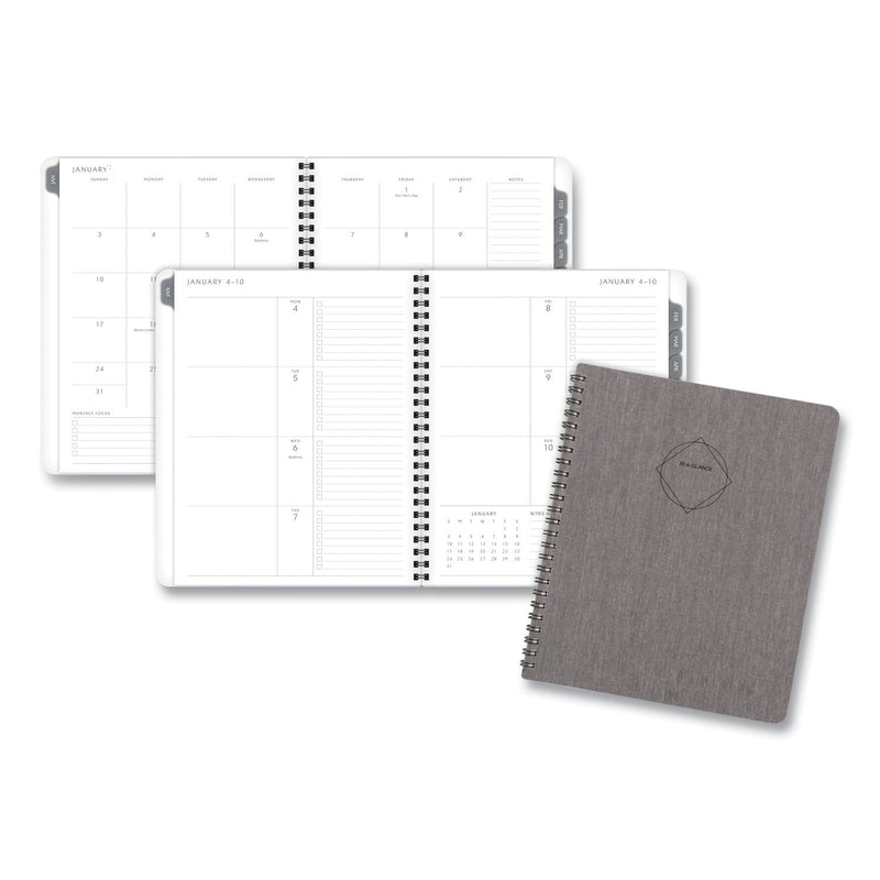 AT-A-GLANCE Elevation Linen Weekly/Monthly Planner, 8.75 x 7, Charcoal Cover, 12-Month (Jan to Dec): 2023