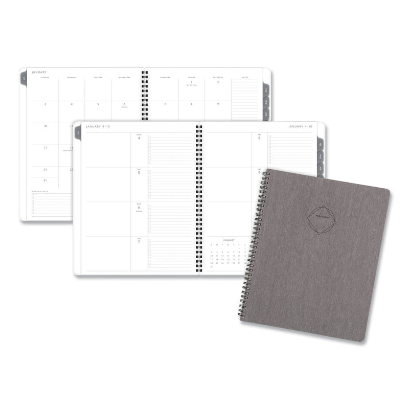 AT-A-GLANCE Elevation Linen Weekly/Monthly Planner, 11 x 8.5, Charcoal Cover, 12-Month (Jan to Dec): 2023