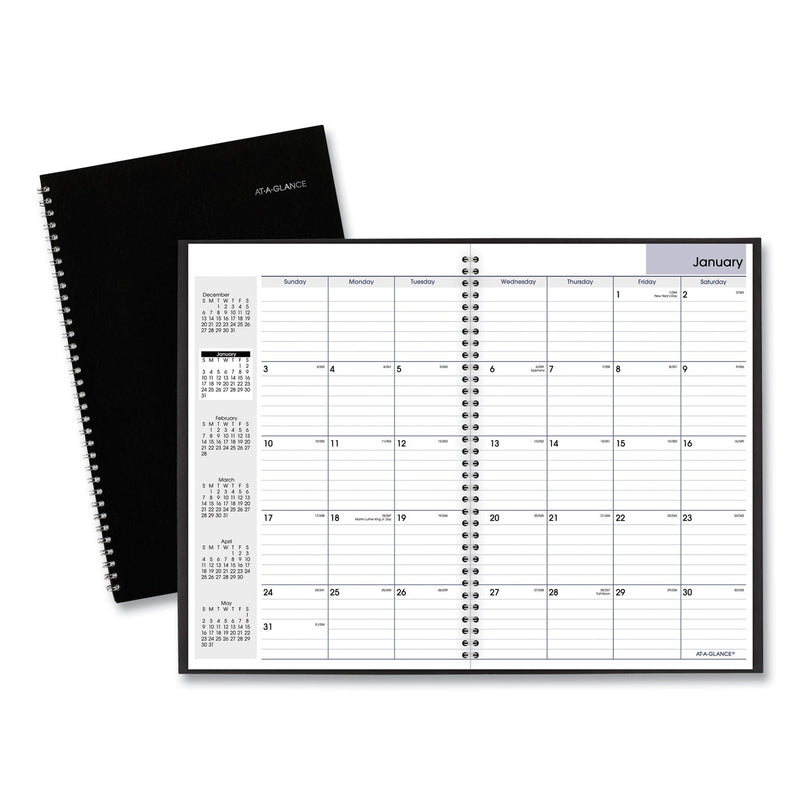 AT-A-GLANCE DayMinder Monthly Planner, Ruled Blocks, 12 x 8, Black Cover, 14-Month (Dec to Jan): 2022 to 2024
