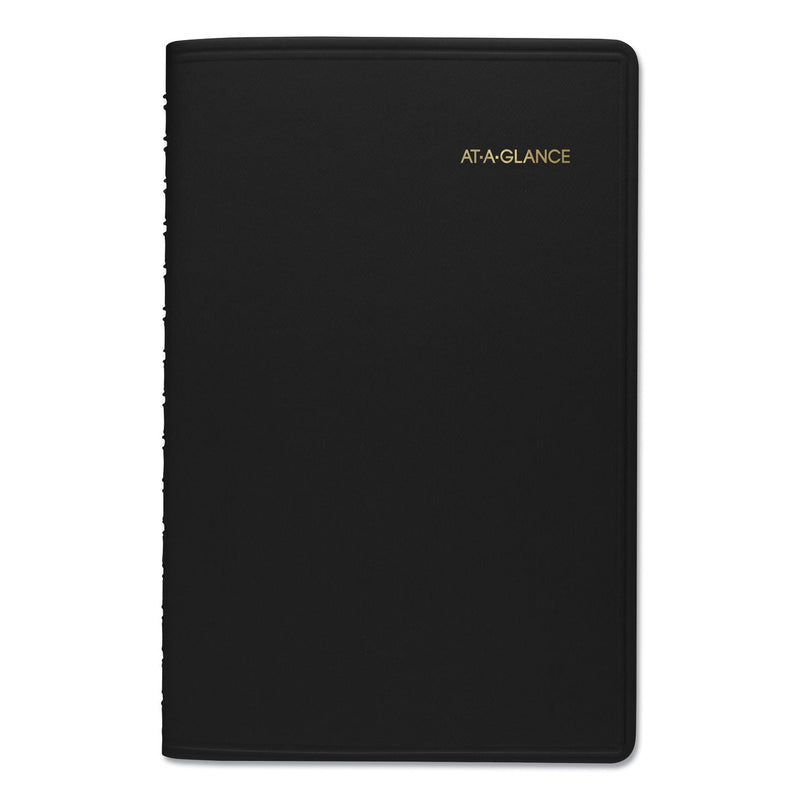 AT-A-GLANCE Daily Appointment Book with 15-Minute Appointments, One Day/Page: Mon to Sun, 8 x 5, Black Cover, 12-Month (Jan to Dec): 2023