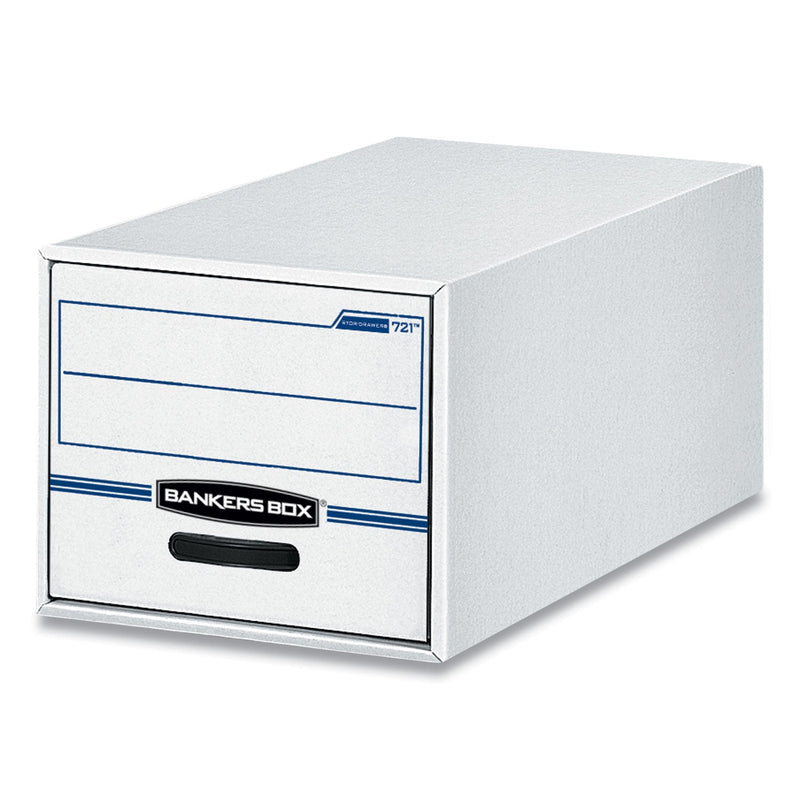 Bankers Box STOR/DRAWER Basic Space-Savings Storage Drawers, Legal Files, 16.75" x 19.5" x 11.5", White/Blue, 6/Carton