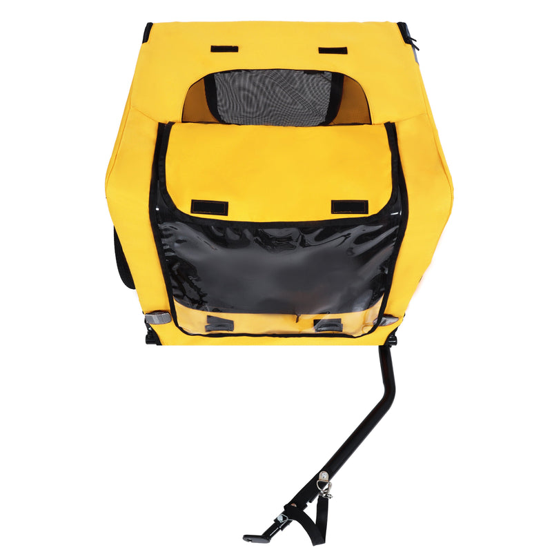 Pet Bike Trailer Dog Cart for Bicycle, Suitable for Small and Medium Pets, Easy Folding Cart Frame, Quick Release Wheel, Non-Slip Floor, Internal Leash