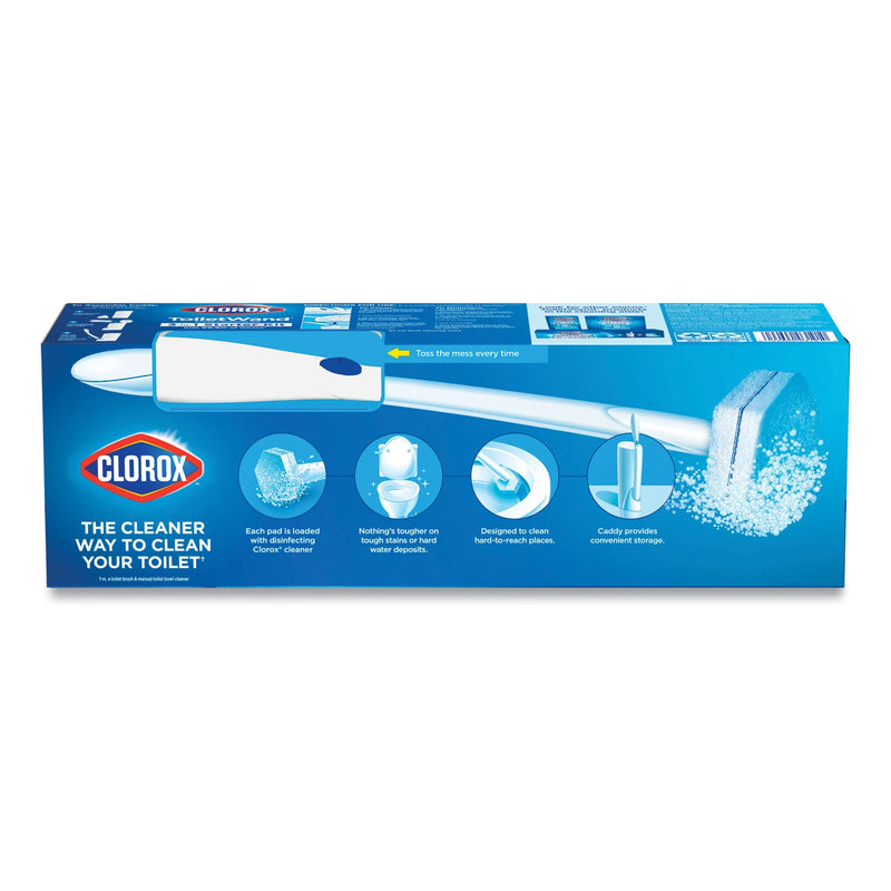 Clorox ToiletWand Disposable Toilet Cleaning System: Handle, Caddy and Refills, White, 6/Carton