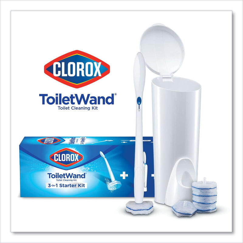 Clorox ToiletWand Disposable Toilet Cleaning System: Handle, Caddy and Refills, White