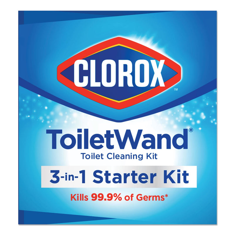 Clorox ToiletWand Disposable Toilet Cleaning System: Handle, Caddy and Refills, White, 6/Carton