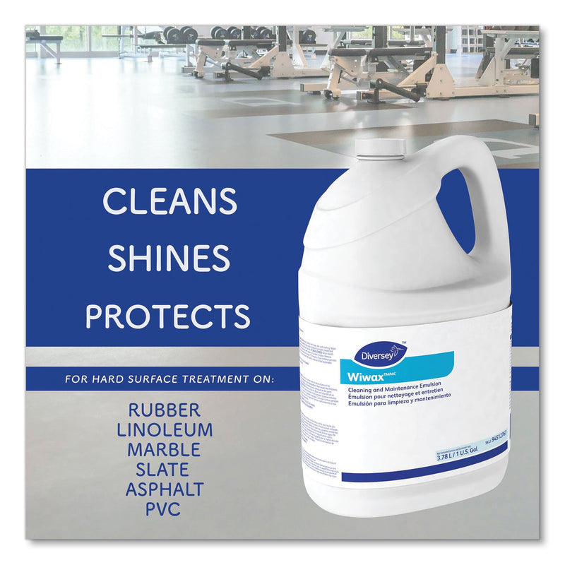Diversey Wiwax Cleaning and Maintenance Solution, Liquid, 1 gal Bottle, 4/Carton