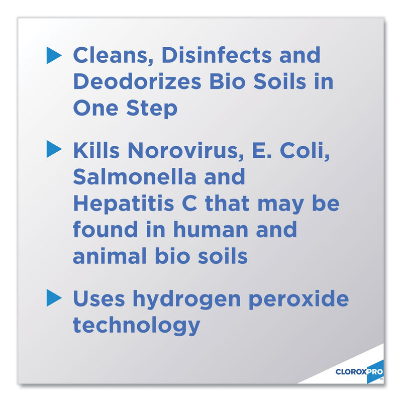 Clorox Disinfecting Bio Stain and Odor Remover, Fragranced, 128 oz Refill Bottle, 4/CT