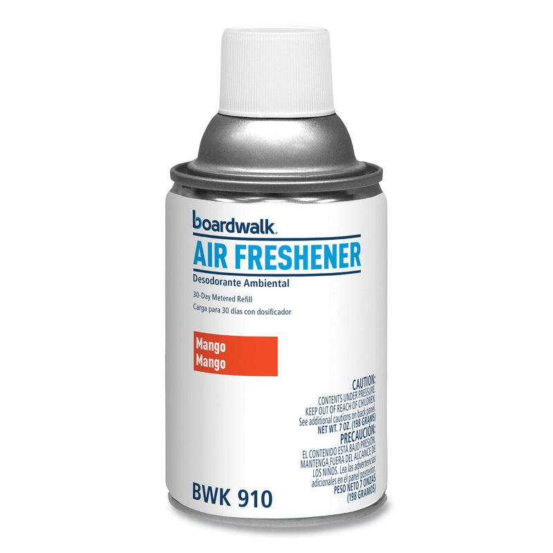 Boardwalk Metered Air Freshener Refill, Mango, 5.3 oz Aerosol Spray, 12/Carton