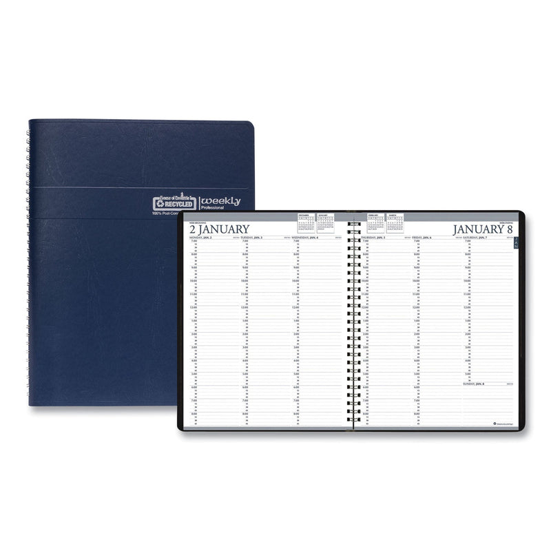 House of Doolittle Recycled Professional Weekly Planner, 15-Minute Appts, 11 x 8.5, Blue Wirebound Soft Cover, 12-Month (Jan to Dec): 2023