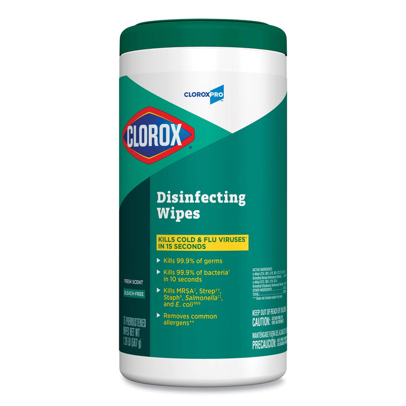Clorox Disinfecting Wipes, 7 x 8, Fresh Scent, 75/Canister