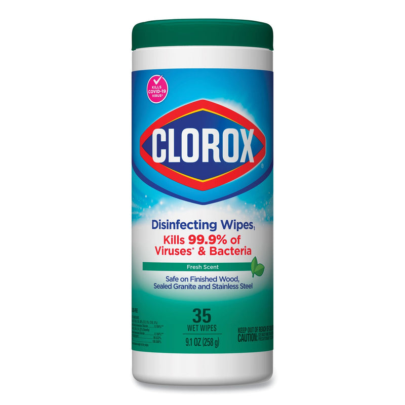 Clorox Disinfecting Wipes, 7 x 8, Fresh Scent, 35/Canister