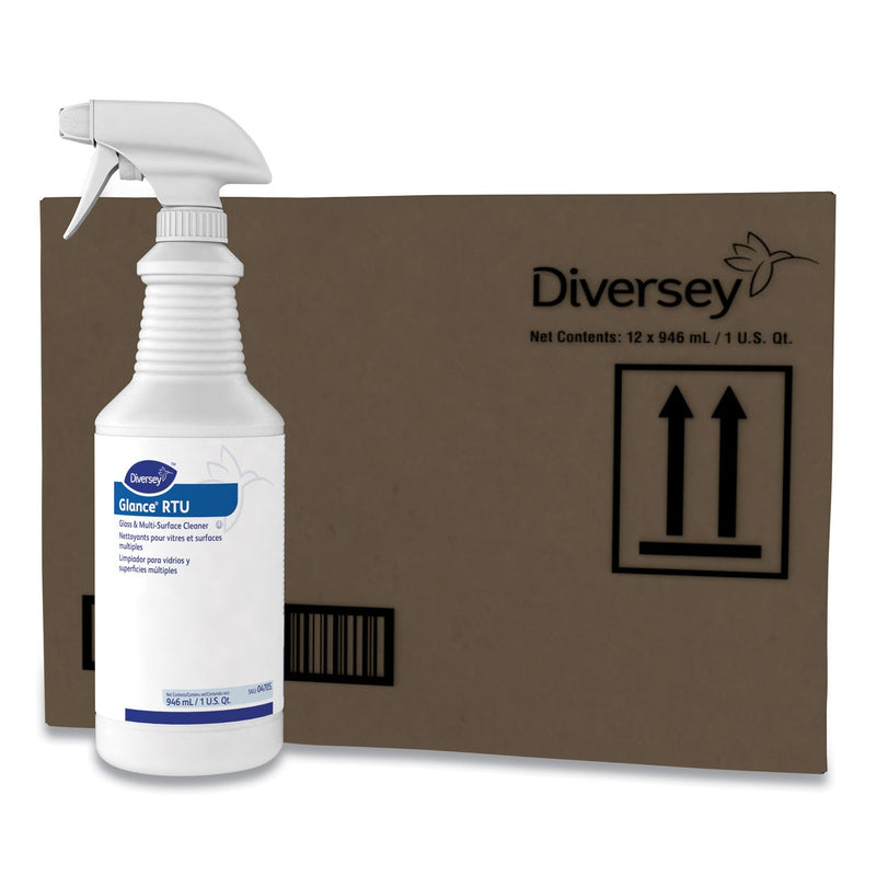 Diversey Glance Glass and Multi-Surface Cleaner, Original, 32 oz Spray Bottle, 12/Carton