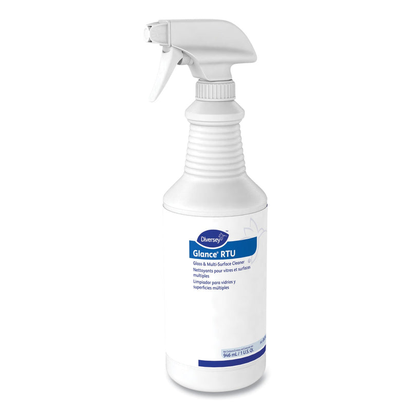 Diversey Glance Glass and Multi-Surface Cleaner, Liquid, 32 oz Spray Bottle, 12/Carton
