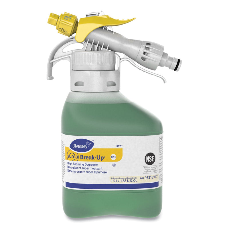 Diversey Suma Break-Up Heavy-Duty Foaming Grease-Release Cleaner, 1,500 mL Bottle, 2/Carton