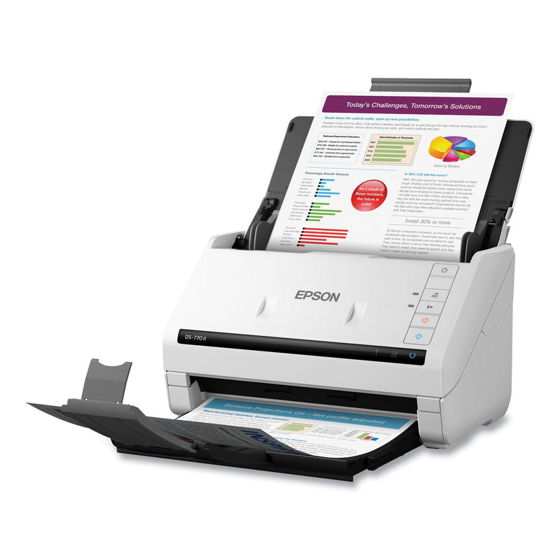 Epson DS-770 II Color Duplex Document Scanner, 600 dpi Optical Resolution, 100-Sheet Duplex Auto Document Feeder