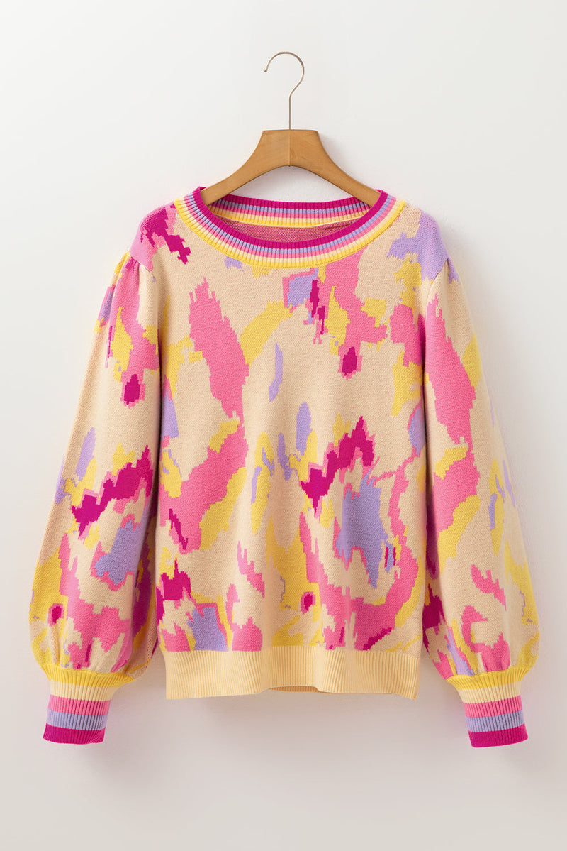 Aria Colorblock Balloon Sleeve Sweater