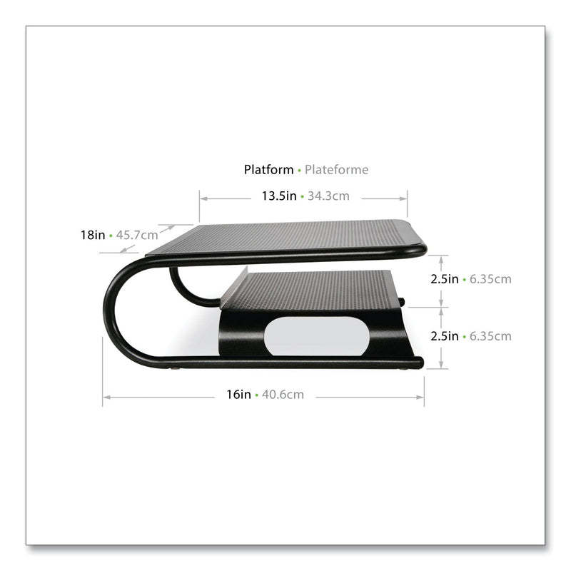 Allsop Metal Art Printer and Monitor Stand Plus, 18" x 13.5" x 6", Black, Supports 50 lbs