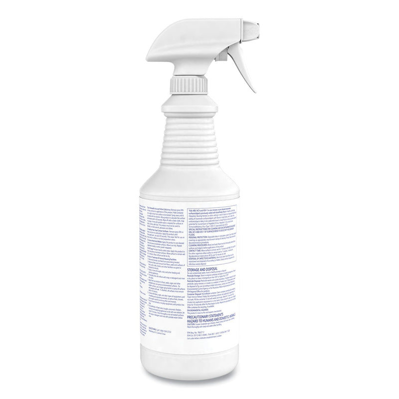 Diversey Virex TB Disinfectant Cleaner, Lemon Scent, Liquid, 32 oz Bottle, 12/Carton