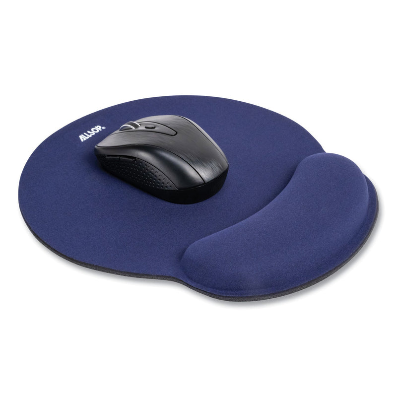 Allsop MousePad Pro Memory Foam Mouse Pad with Wrist Rest, 9 x 10, Blue