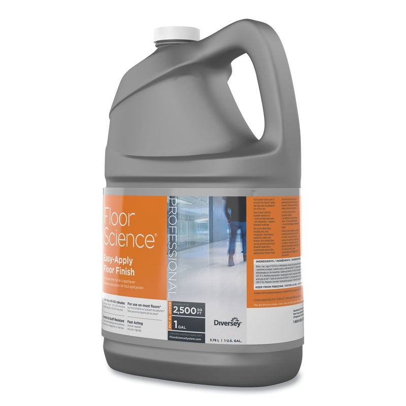 Diversey Floor Science Easy Apply Floor Finish, Ammonia Scent, 1 gal Container, 4/Carton