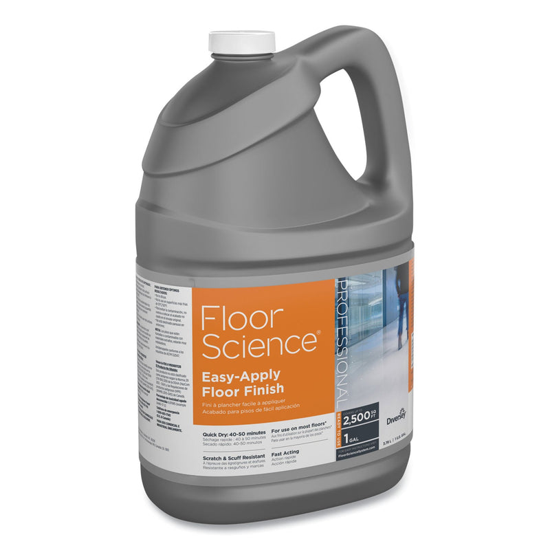 Diversey Floor Science Easy Apply Floor Finish, Ammonia Scent, 1 gal Container, 4/Carton