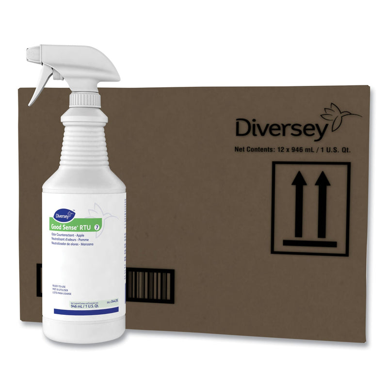 Diversey Good Sense RTU Liquid Odor Counteractant, Apple Scent, 32 oz Spray Bottle