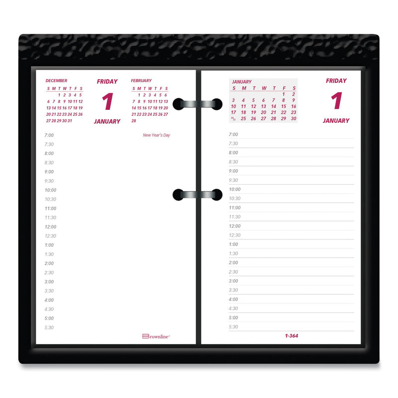 Brownline Daily Calendar Pad Refill, 6 x 3.5, White/Burgundy/Gray Sheets, 2023