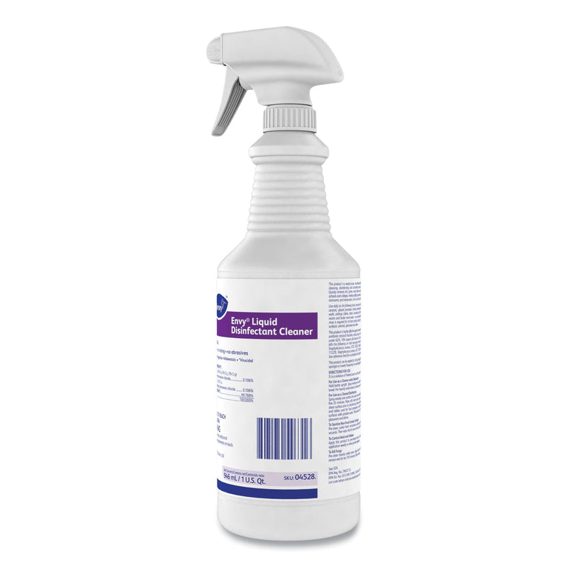 Diversey Envy Liquid Disinfectant Cleaner, Lavender, 32 oz Spray Bottle, 12/Carton