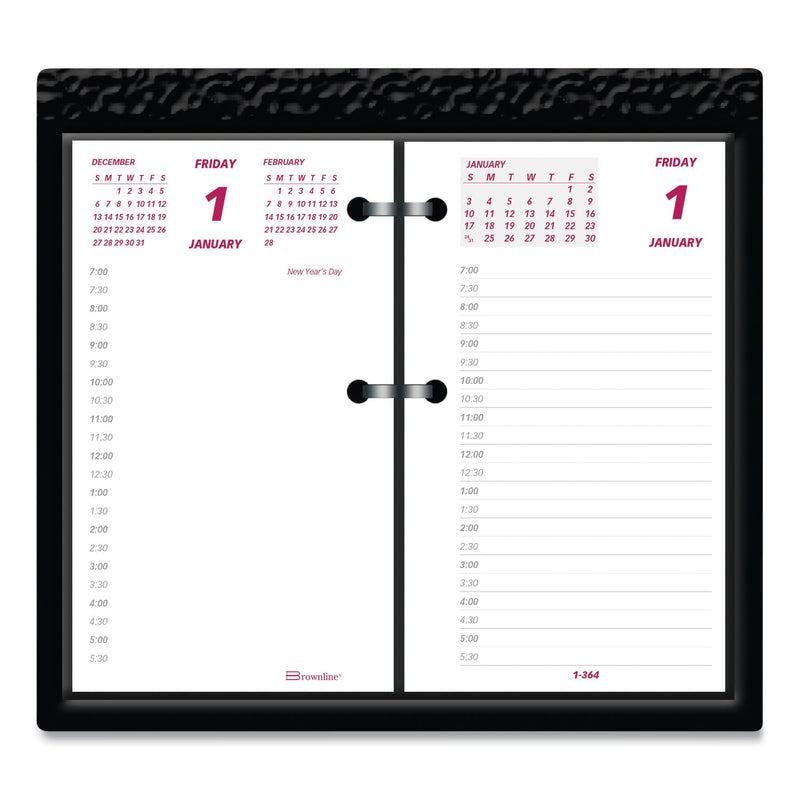 Brownline Daily Calendar Pad Refill, 6 x 3.5, White/Burgundy/Gray Sheets, 2023