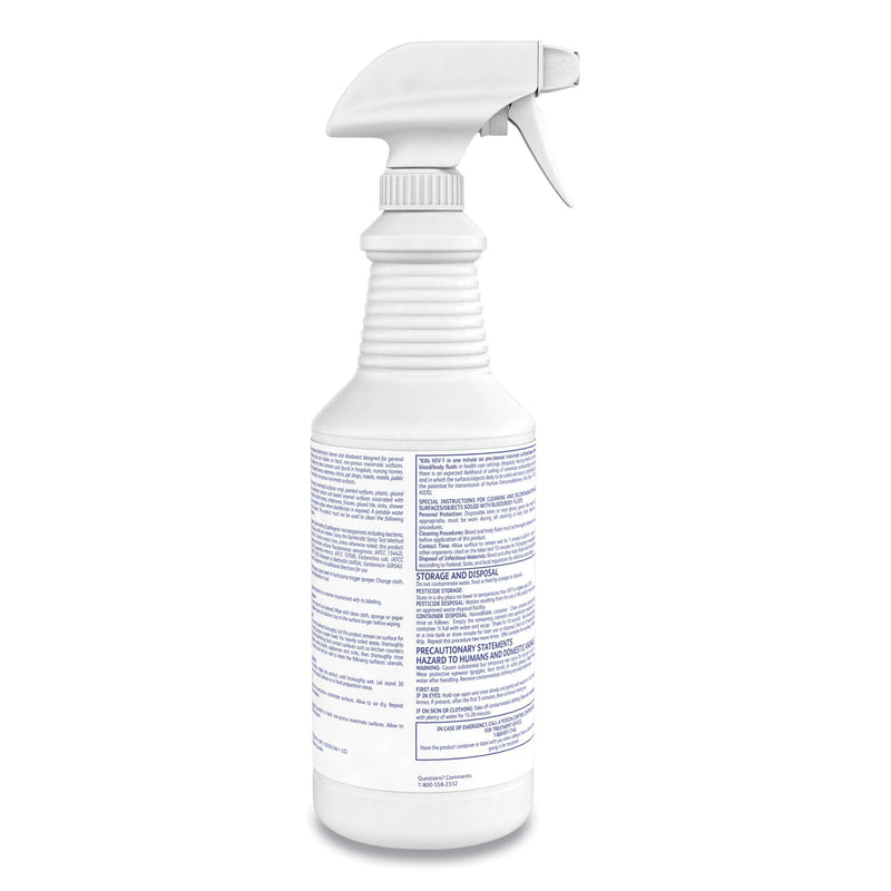 Diversey Envy Liquid Disinfectant Cleaner, Lavender, 32 oz Spray Bottle, 12/Carton